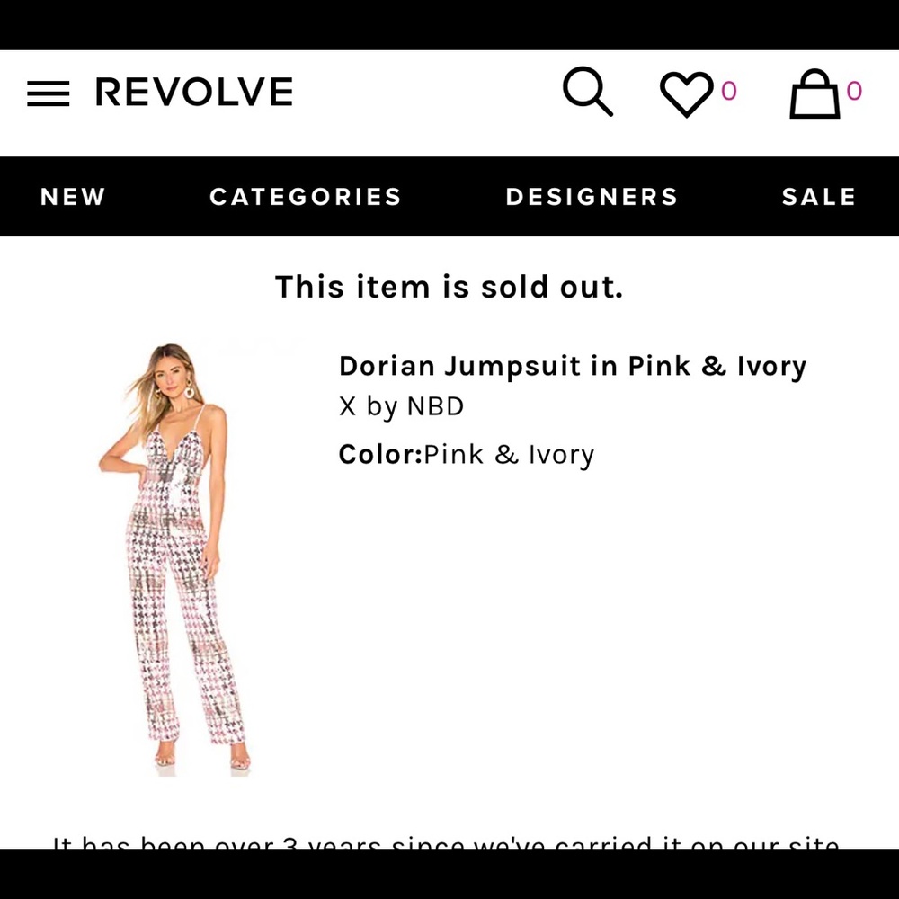 Revolve X by NBD Dorian Sequin Jumpsuit  L NWT